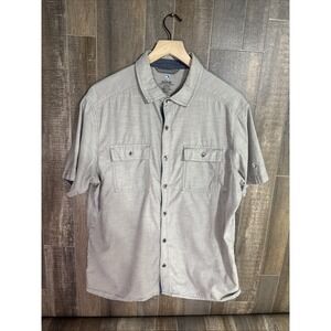 KUHL Thrive Shirt Mens Large Gray Short Sleeve Button Up Lightweight